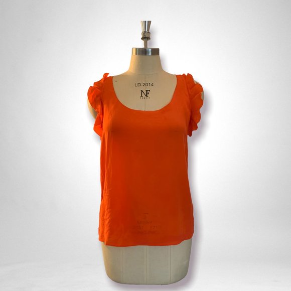Joe Fresh orange silk top, size S/P - Picture 1 of 4